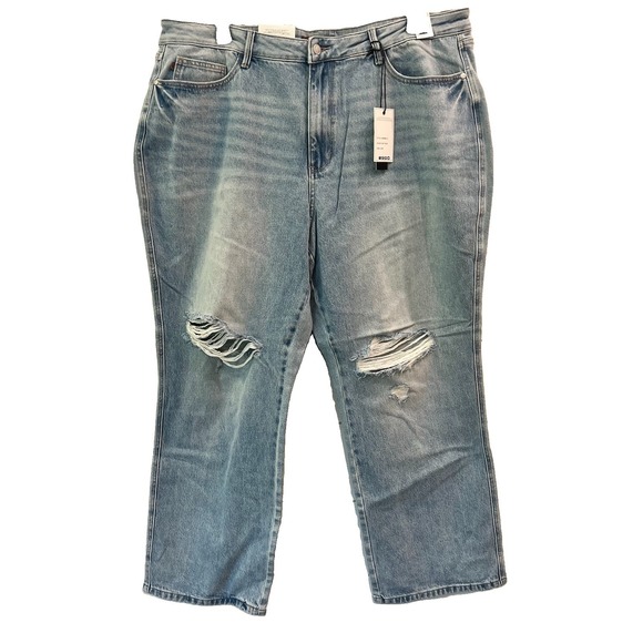 Judy Blue Denim - Judy Blue High Waist Light 90's Straight Leg Denim Jeans JB88884 Rigid Front 18w